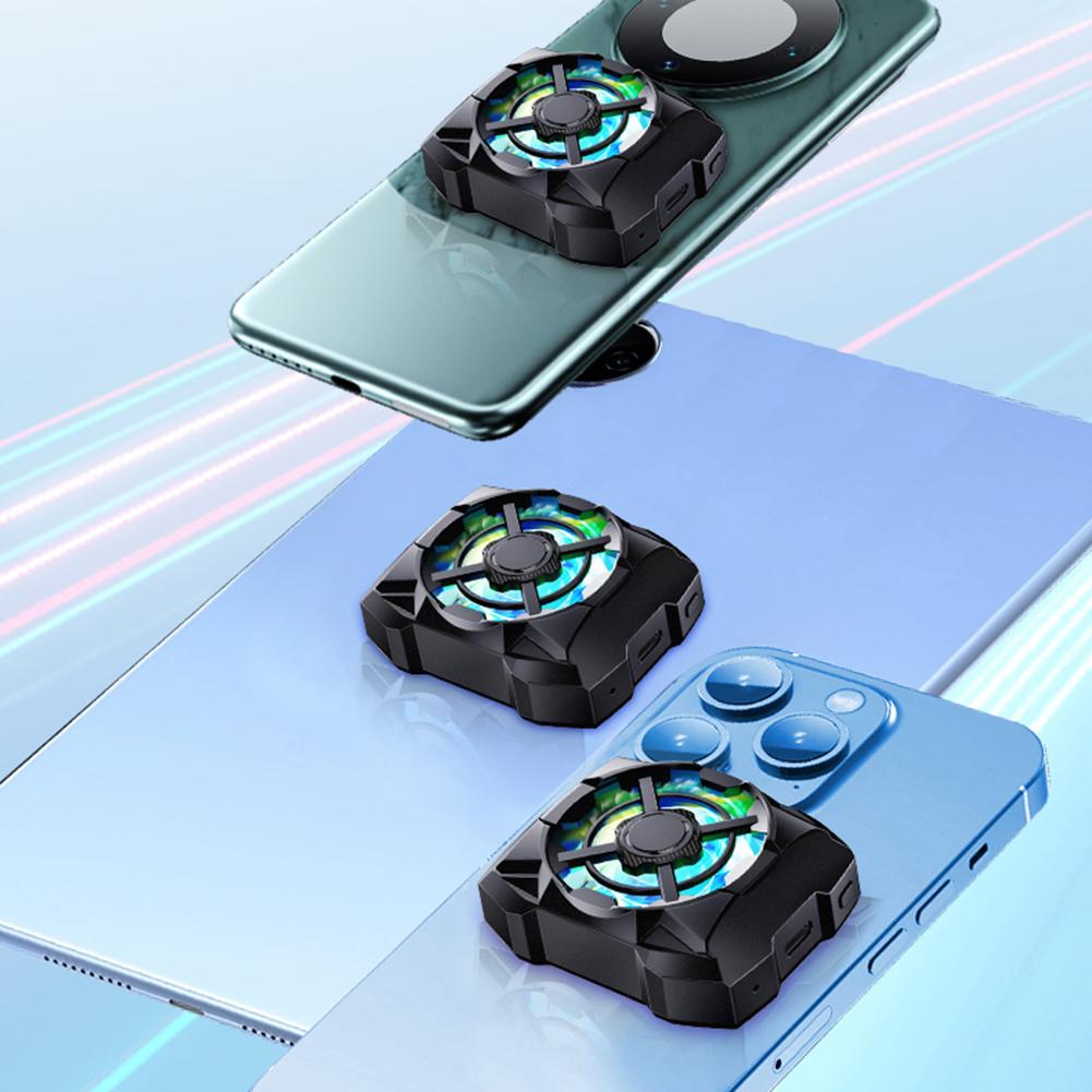 Телефонный радиатор, 3-скоростной магнитный охладитель для телефона и планшета, перезаряжаемый охлаждающий вентилятор для iPhone 15, 14, 13, 12, поставляется с магнитной подушкой