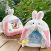 Fluffy Texture Rabbit Plush Toy Soft Plush Dollhouse Tent Desktop Decor Toy  Micro Scene Layout