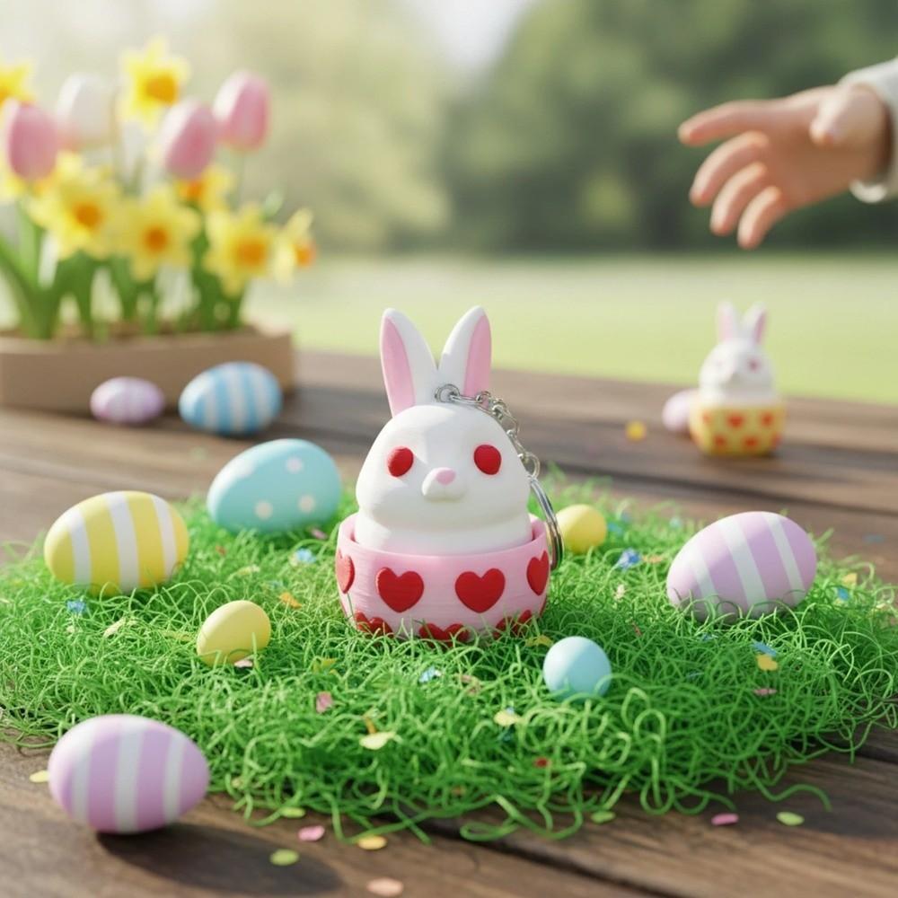 Surprise Egg Egg Rabbit Ornaments Pressed Egg Key Chain 3D Print Easter Egg  Spring Easter Party