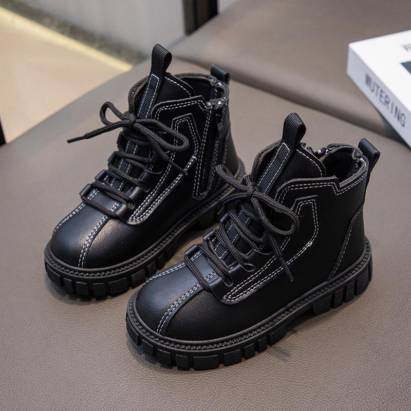 Ретро мода мальчики Мартин сапоги британский стиль красивые детские кожаные сапоги