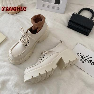 2024 Новые Туфли Лолита Униформа Маленькие Кожаные Туфли Женские Толстые Подошвы Шнуровка Английские Повседневные Туфли Для Колледжа Zapatillas De Mujer Moda