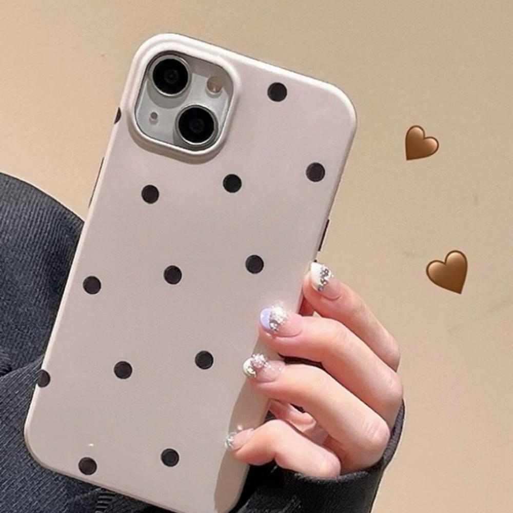 Корейский горошек подходит для чехла для мобильного телефона Apple 17, новый женский чехол-бампер с рисунком в горошек для iPhone 16, противоударный, полностью закрывающий края, мягкий чехол