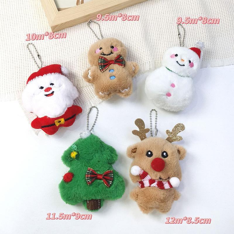 Милый мультяшный плюшевый кулон рождественская елка снеговик лось брелок рюкзак шарм украшение для вечеринки детская игрушка подарок