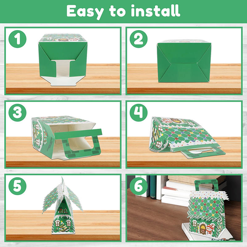 8 Pcs Cute Christmas Treat Candy Boxes Portable Dessert Packaging Case Small Cookie Containers Party Favor Supplies