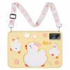 For Xiaomi Redmi Pad SE Silicone Tablet Case 3D Duck Pattern Design Protective Cover with Shoulder Strap