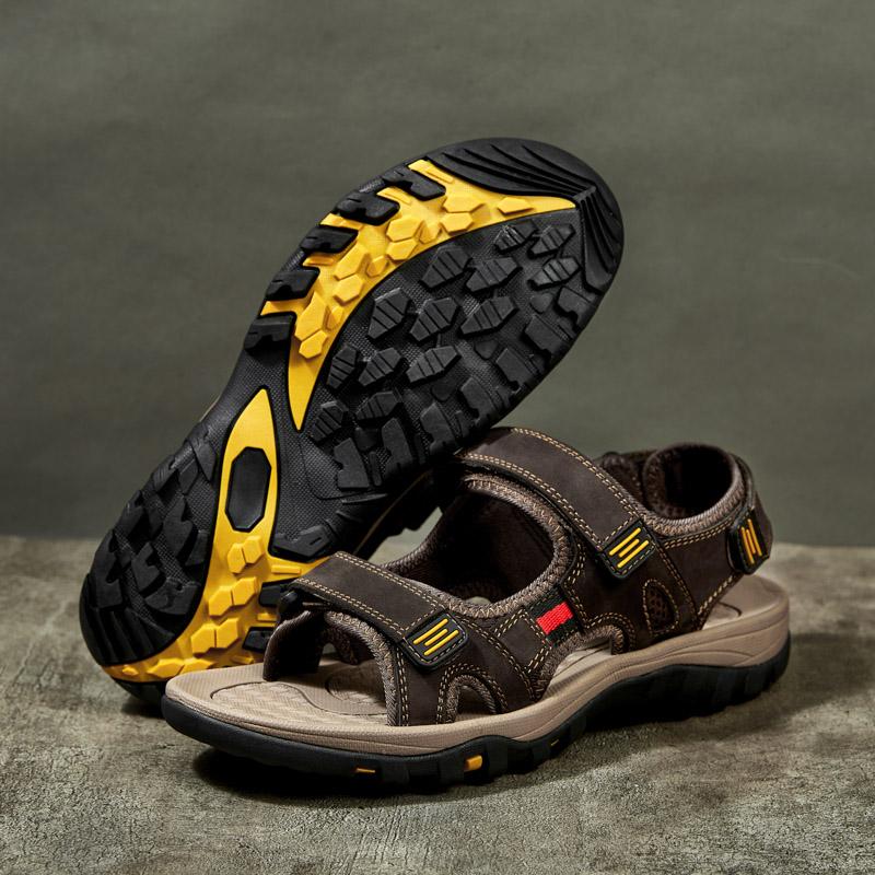 Пляжные кожаные сандалии высокого качества для пар, мужская летняя повседневная обувь, мужские удобные непромокаемые сандалии для женщин, уличная обувь