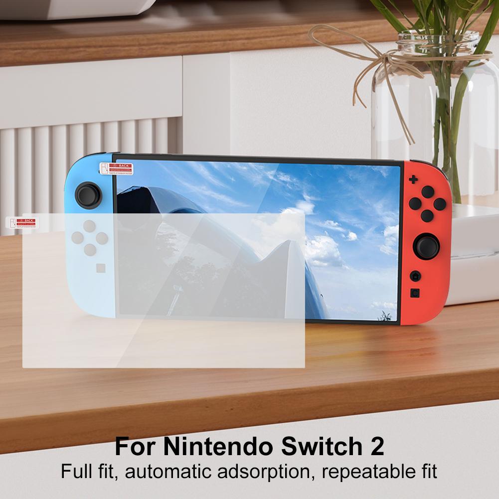 2PCS For Switch 2 Screen Protector Films Anti-Scratch Tempered Glass Film Game Console Screen Cover For Nintendo NS2 Accessories