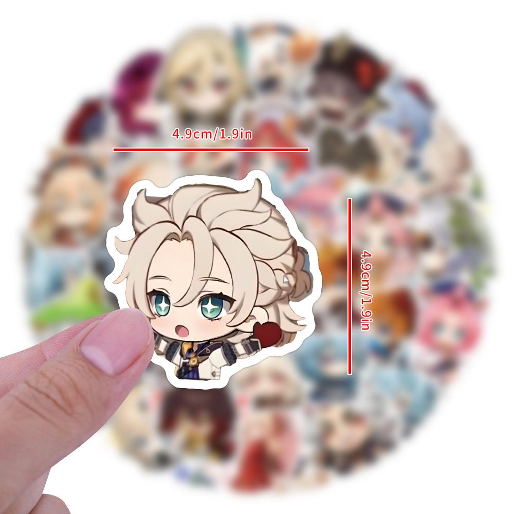 60 Новых Q-версий стикеров-граффити Genshin Impact, Наклейки для украшения ноутбука, стакана для воды, чехла для мобильного телефона, DIY