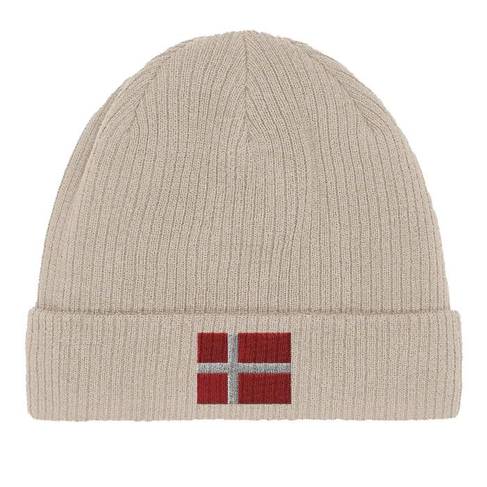 Bonnet Drapeau Danemark En Beige