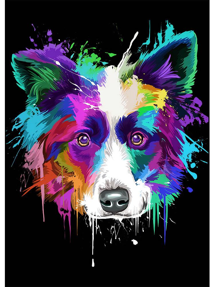 Абстрактная акварель, французский бульдог, мопс, постеры, печать на холсте, красочная картина с изображением собаки, настенная живопись для гостиной, Куадрос