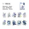 20 pcs Flower Sticker Literature Art Decorative Scrapbooking Diy Diary Album Creativity hand made Collage material