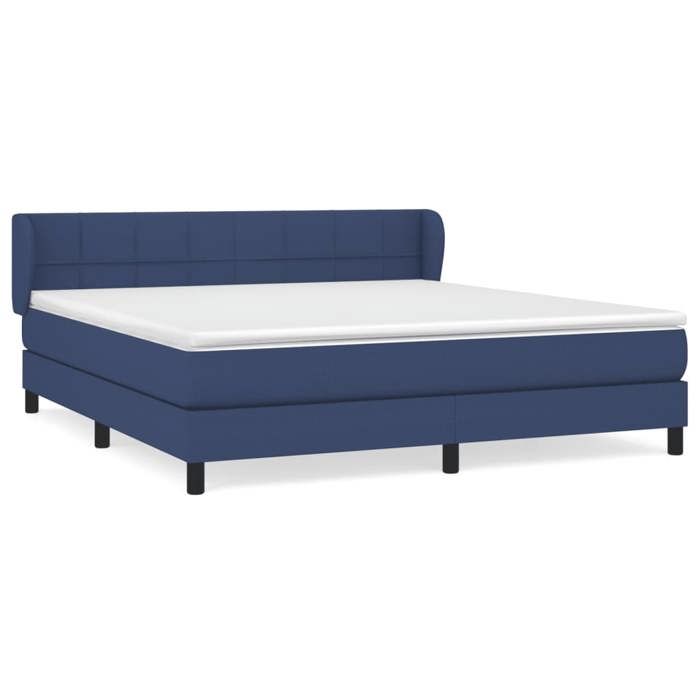 Maison Exclusive - Sommier à lattes de lit avec matelas Bleu 160x200 cm Tissu