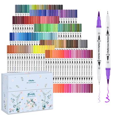 Ohuhu Art Marker 160 Color Pen Fine Twin Watercolor Quick Coloring Art Art Storage Case Gift Pens, Colors, Set, Water-based Markers, Fade/Extra
