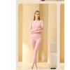 Women's Solid Color Seamless Thermal Underwear Top Bottoms Winter Long Sleeve Warm Lingerie