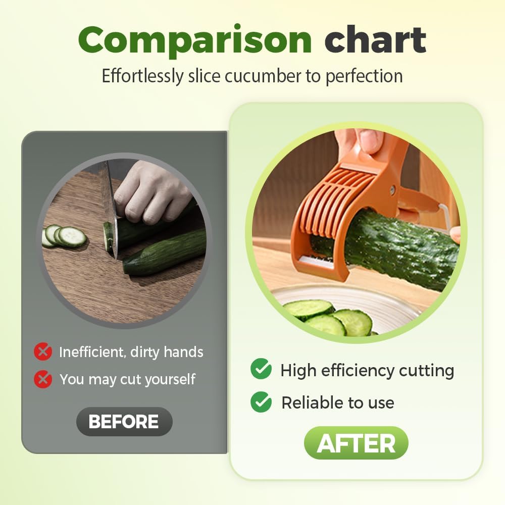 Multifunctional Banana Slicer and Vegetable Cutter, Stainless Steel Slicer Cutter with ABS Handle, for Even Slicing Banana, Carrot, Sausage