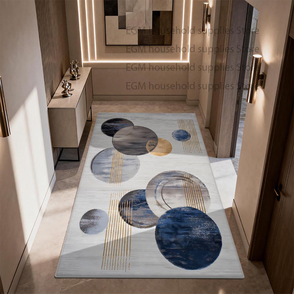 Modern Geometric Rug Light Luxury Living Room Decor Washable Non-slip Carpet Customizable Study Bedroom Entrance Door Mat Lounge