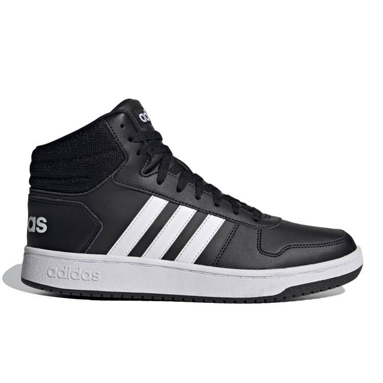 Adidas Hoops 2.0 Mid Black White Мужские кроссовки Core-Black Cloud-White FY8618