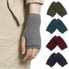 Winter Autumn Women Men Warm Fingerless Knitted Cotton Gloves Solid Color Stretch Mittens Exposed Finger Short Cotton Gloves