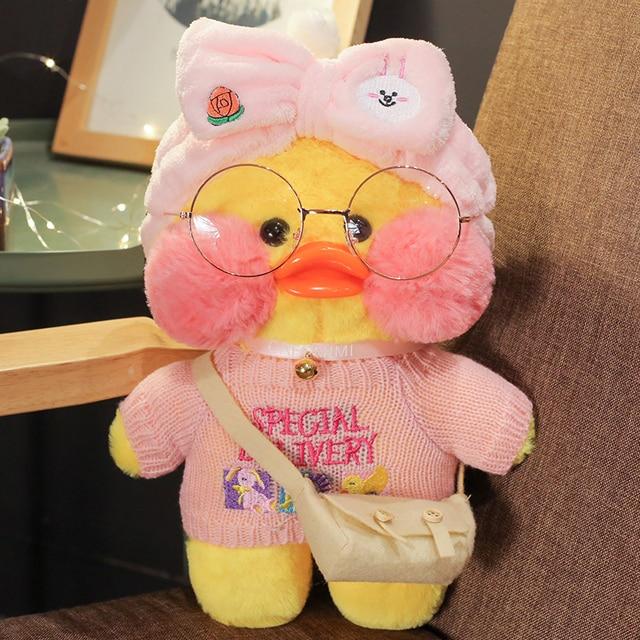 Оптовая продажа 30 см Милая плюшевая игрушка-утка Lalafanfan Cafe, набитая мягкая кавайная кукла-утка, животное-подушка, подарок на день рождения для детей