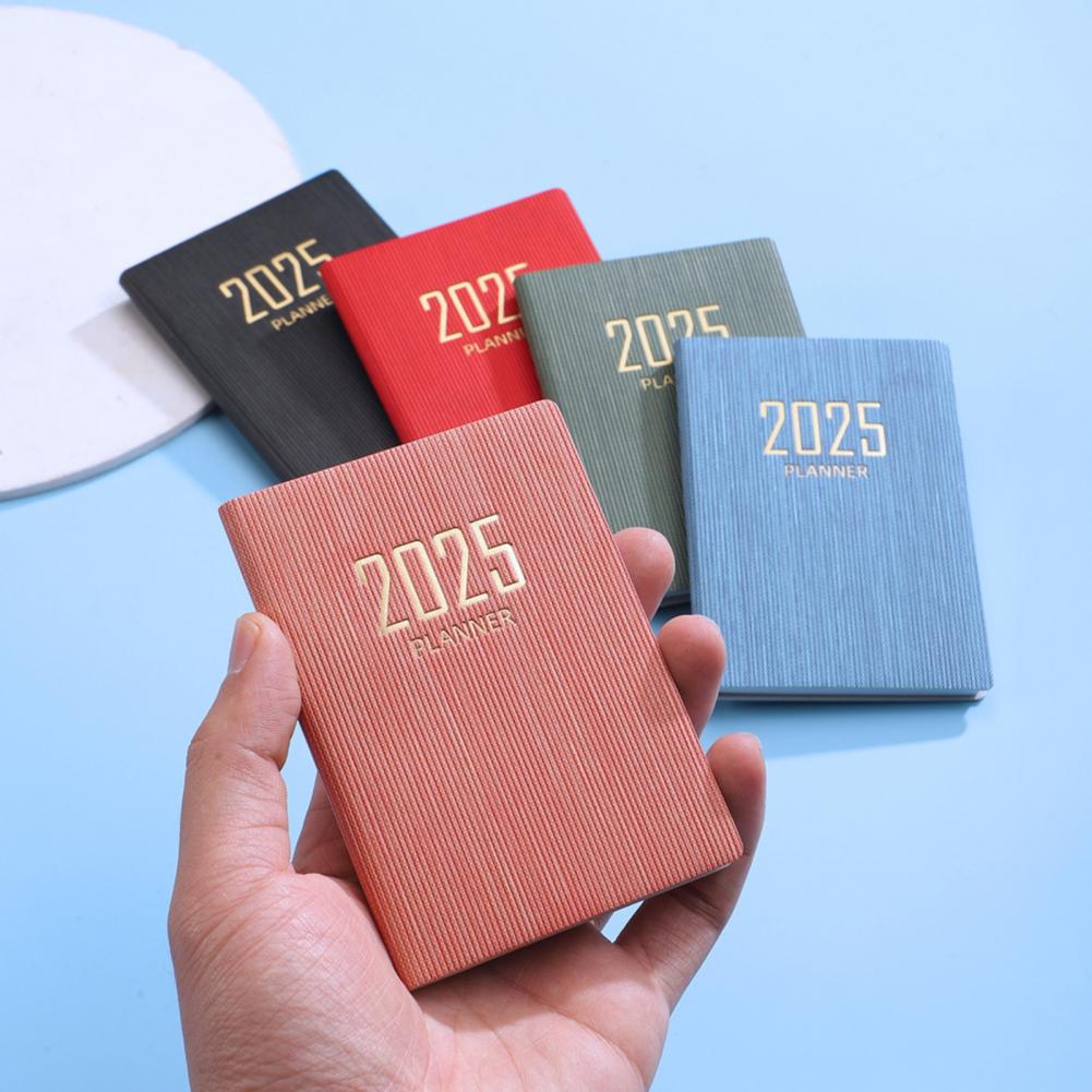 A7 Thick Paper Notebook Faux Leather Cover No Ink Bleeding 2025 Planner Ink-resistant Paper Planner