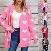 Women's Casual Fashion Cardigan Heart Sweater Knitted Cardigan Bottoming Shirt