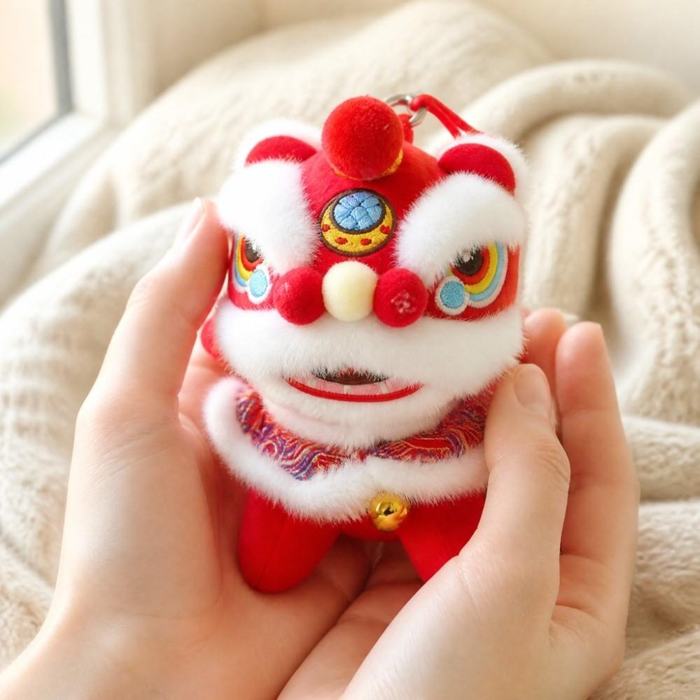 Cartoon Lion Dance Pendant Bell Chinese New Year Gift Kawaii Lion Dance Keychain Small Gift