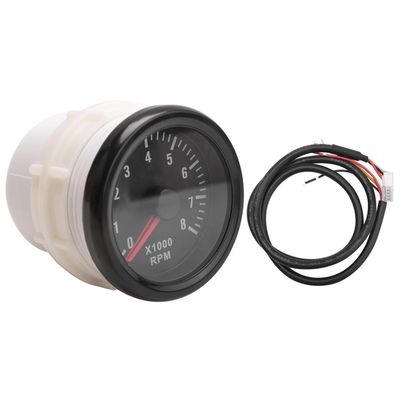 52MM Electrical Tachometer 0-8000 RPM 2Inch RPM Tacho Meter For 2 3 4 5 6 8 Cylinder Gasoline Engine Car Boat Yacht