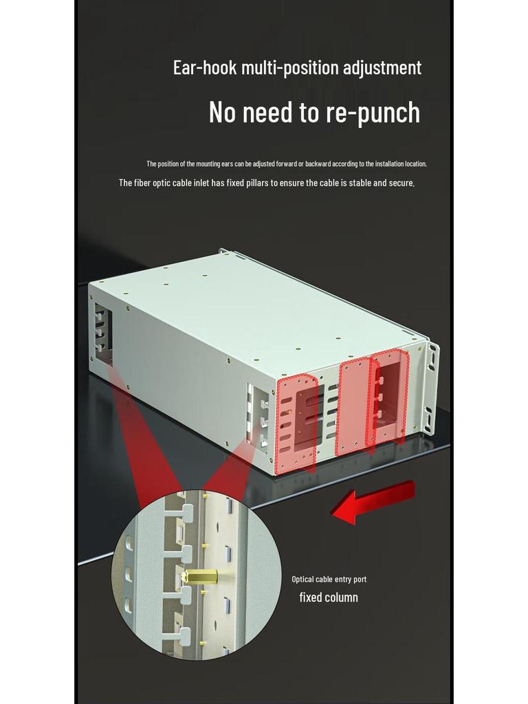 HAILE 48-Port 3U 19-Inch ODF Fiber Optic Distribution Frame with Empty Splice Tray