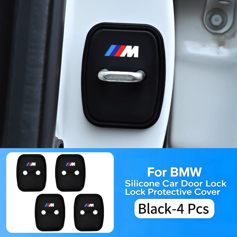 NEOW3 4pcs Silicone Car Door Lock Buckle Protector Cover For BMW E90 E60 E71 F30 F20 F10 E70 G30 E87 E92 E91 Accessories