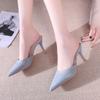 Fashion High Heel Summer Modern Slippers Outside Sexy Ladies Shoes 2024 High Quality Solid Shallow Women's Slippers