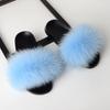 Furry Slippers for Women The Same Style In Summer Real Fox Fur Slippers Plus Size Female Sandals