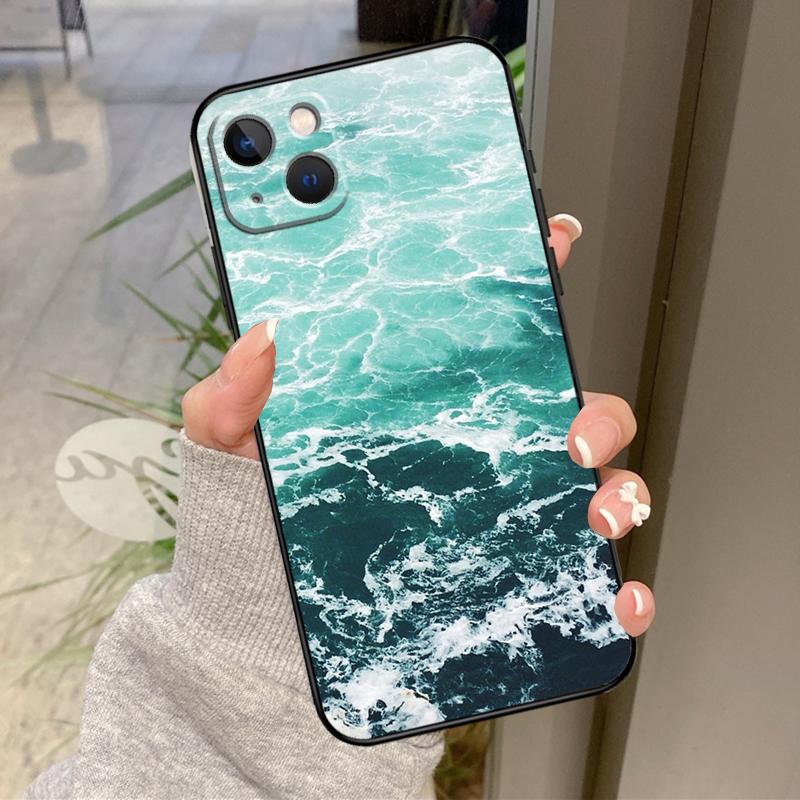 Синие Морские Волны Чехол для iPhone 17 Pro Max 16 15 13 12 11 14 Pro Max Plus 13 12 Mini 16e 17 Air Задняя Крышка