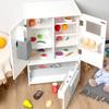 BABIBO Children's Play Wooden Three-door Refrigerator Toy Baby Educational Parent-Child Interactive Simulation Food Ice Maker Toy