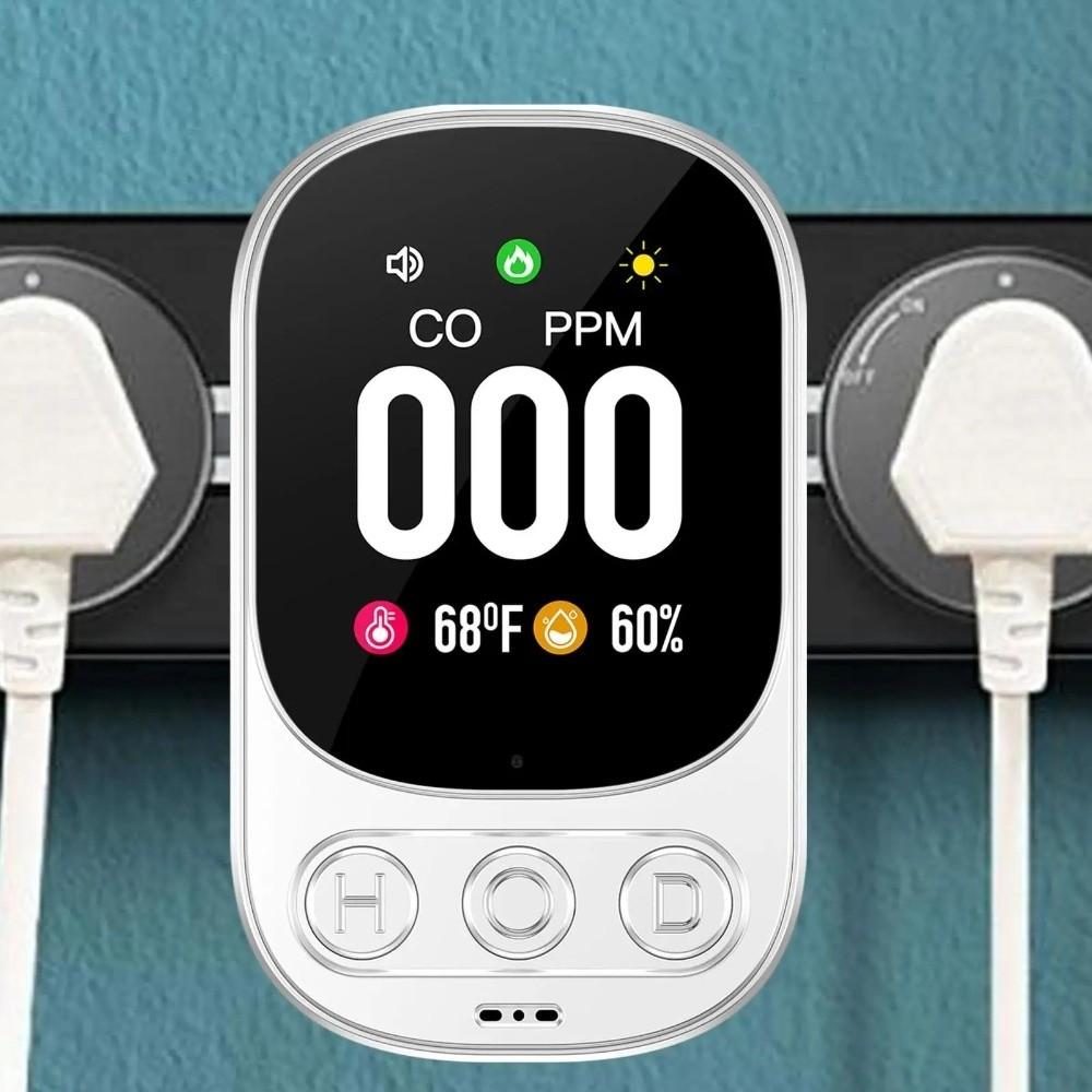 Real Time Monitoring CO Monoxide Alarm Large Screen Temperature Humidity Detector Travel