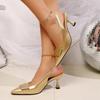 Мода 2025 Женские кожаные тапочки Туфли на высоком каблуке Вечерние туфли-лодочки Женские летние сандалии Женские босоножки с ремешком на высоком каблуке