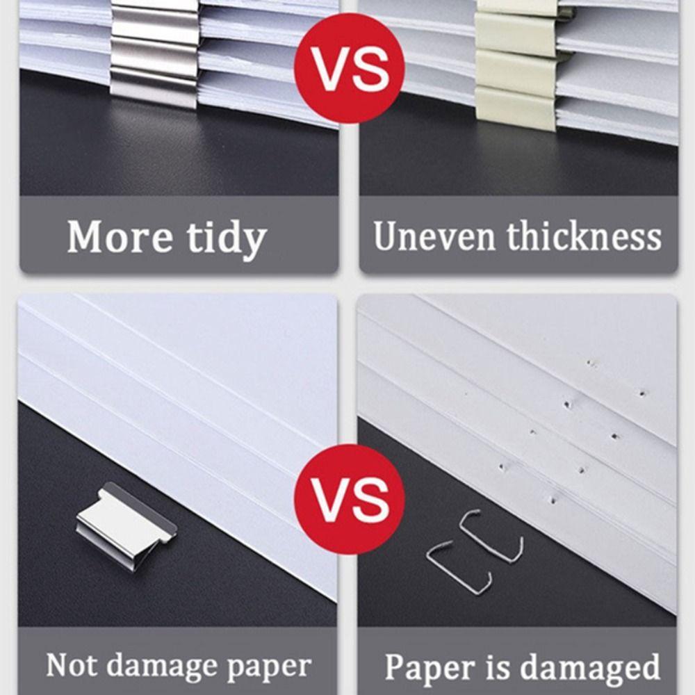 Hand Push Clip Pusher Traceless Paper Binding Clip Document File Stapler School Office