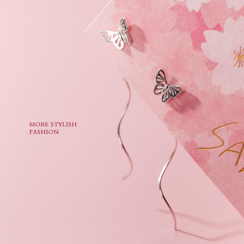 Новый! Женские длинные серебряные серьги с кисточками в корейском стиле, простые универсальные стильные серьги, ювелирные аксессуары