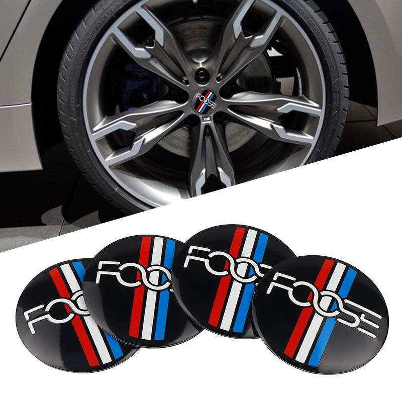 DRZG2 For Ford Ranger Focus Kuga Mustang ST Transit Mondeo Foose 4PCS 56MM Car Emblem Styling Wheel Center Cap Sticker Decor Accessory