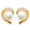 [C9396] - Gold Plated Earrings 'Catherine' White Gold - 12x8 Mm