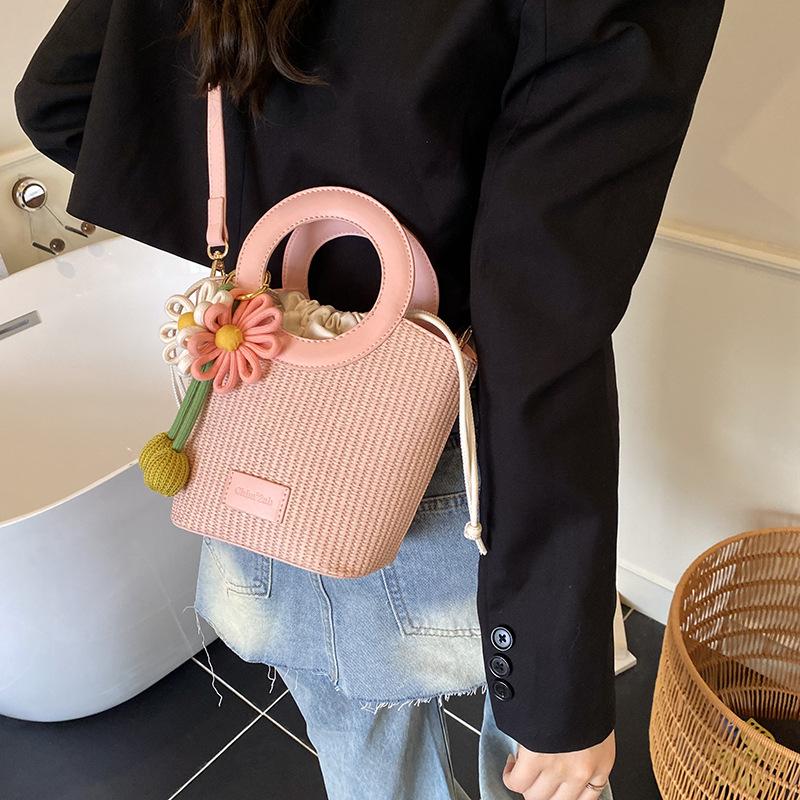 2025 Summer Fashion Handbag - Stylish Crossbody Tote Bag for Women, Cute Boho Straw Basket Purse, Versatile Casual Shoulder Bag