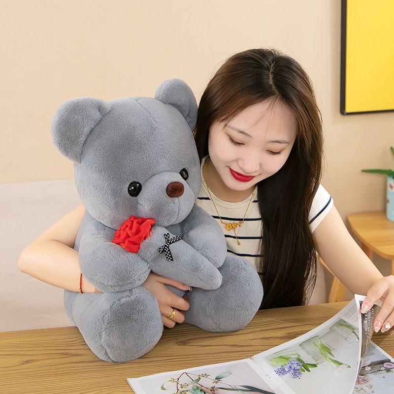 Милый плюшевый мишка из роз, кукла, тряпичная кукла, плюшевая игрушка, подарок на День святого Валентина, свадьбу