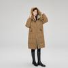 Korean Style Warm Winter Jacket with Hooded Long Length and Oversized Pockets