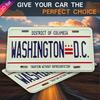 Vintage Washington D.C. Metal License Plate - , UV Printed Aluminum Sign with Red & Blue Design, Perfect for Home, Cafe, Restau