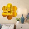 12Pcs 3D Hexagon Acrylic Mirror Wall Stickers DIY Art Wall Decor Stickers Living Room Mirrored  Sticker Gold Home Decor