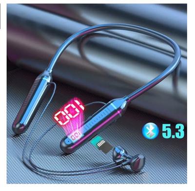 Беспроводные наушники-вкладыши с шейным ободом, качество звука Hi-Fi, Bluetooth 5.3, наушники с LED-дисплеем питания, шейные наушники