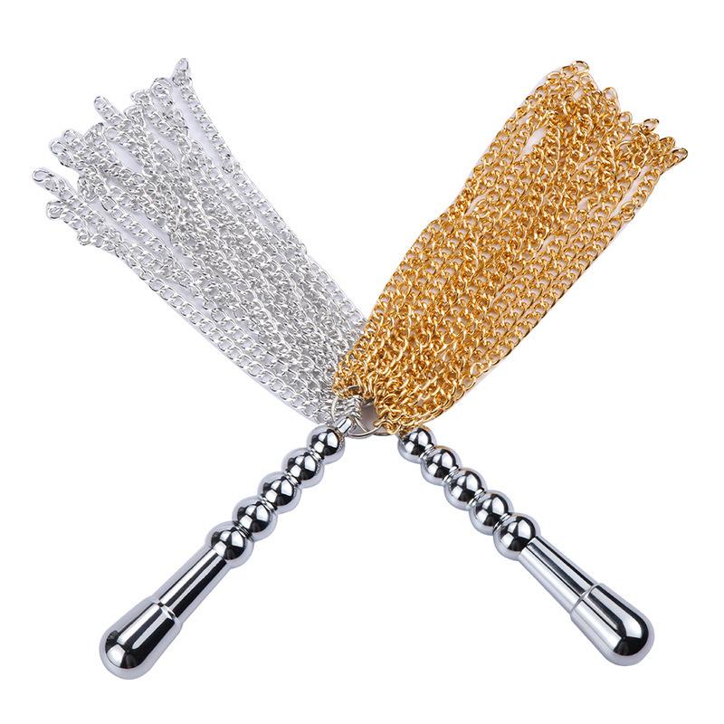 Металлическая Рукоятка Цепной Кнут Плеть Флирт Фантазия Лопатка Флирт Фантазия Секс-Игрушка Для Анального Секса Мастурбации