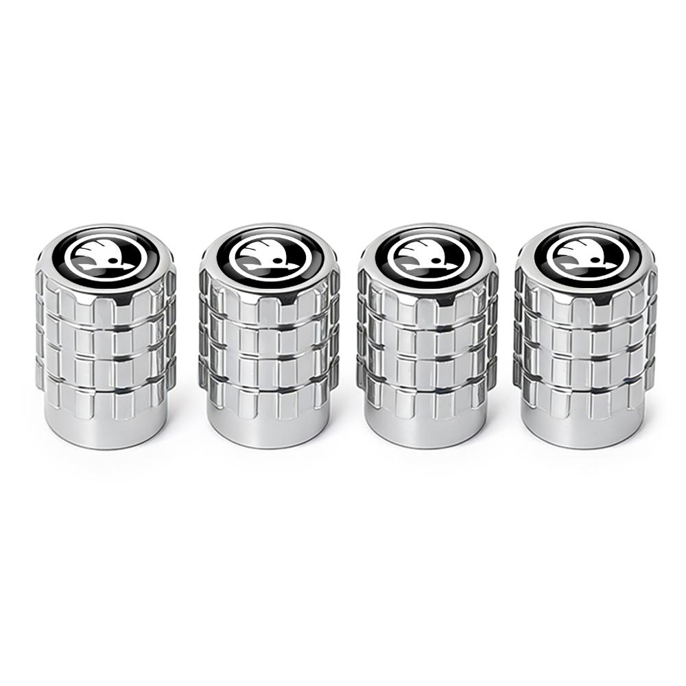 ADT1 Car Styling Metal Car Tire Valve Caps Dust Prevention Accessories For For Skoda Octavia MK2 MK3 A7 Fabia Karoq Kodiaq VII Rapid