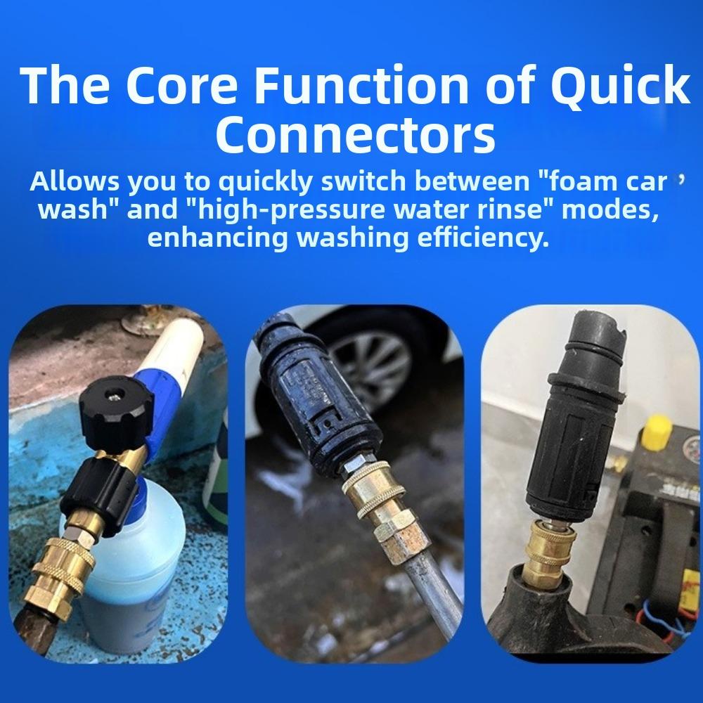 Leak-Proof Pressure Washer Nozzle 1/4 Inch Quick Plug Connector for Car Washing