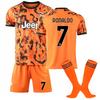 Подростки Дети Взрослые Индивидуальное Имя Футбольные Комплекты 2020-21 Ювентус 2-й Выездной #7 Роналду Спортивный Тренировочный Комплект Джерси с Носками