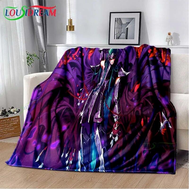 Saint Seiya 3D Printed Art Fleece Blanket for Beds Hiking Picnic Thick Quilt Bedspread Fleece Throw Blanket Picnic Blanket